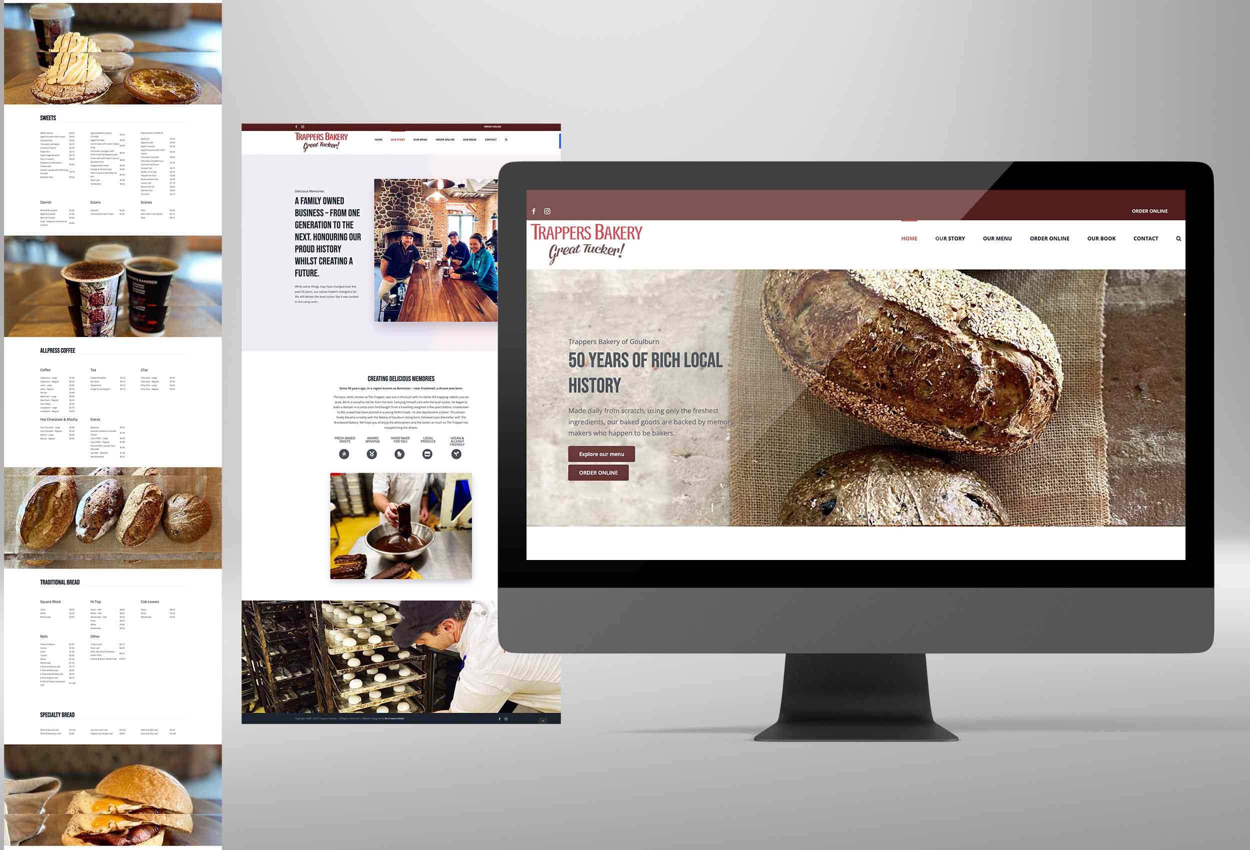 Be Creative Media - Website Design - Trappers Bakery